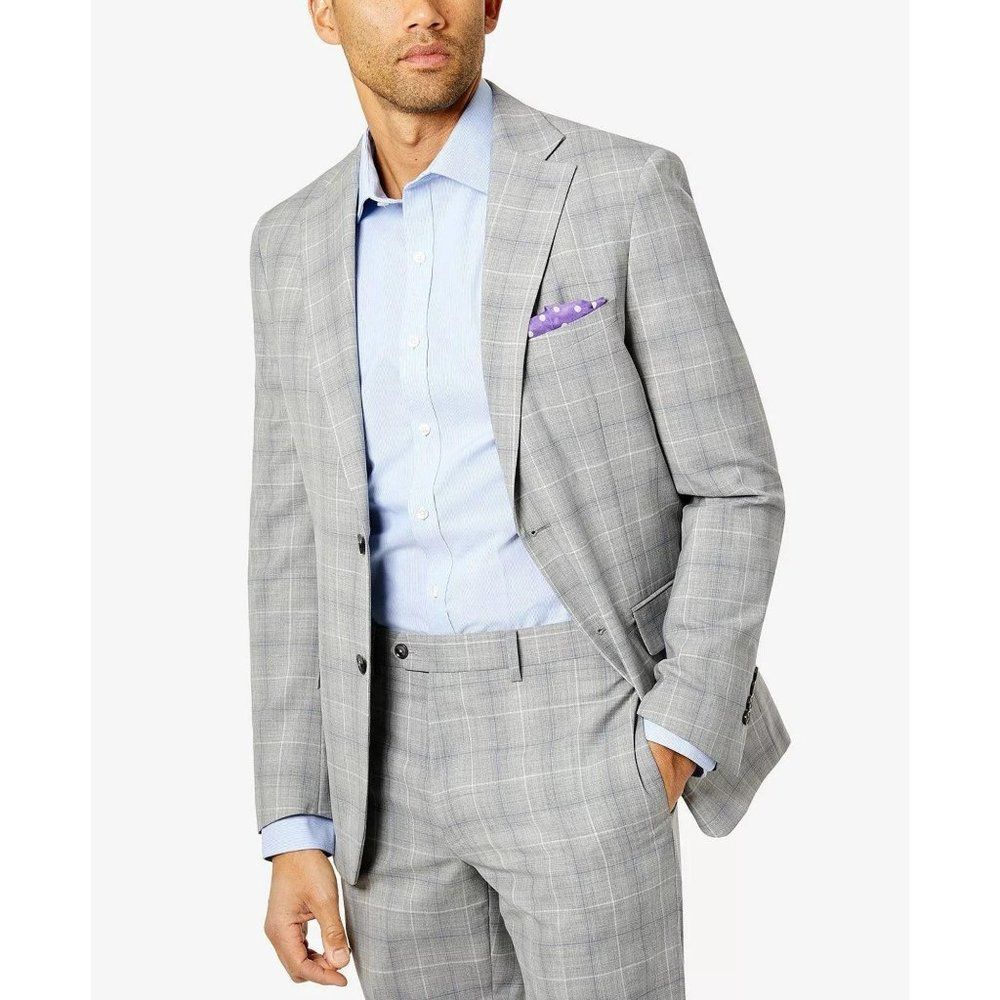 Tallia Men's Slim-Fit Wool Suit Jacket Gray 36r